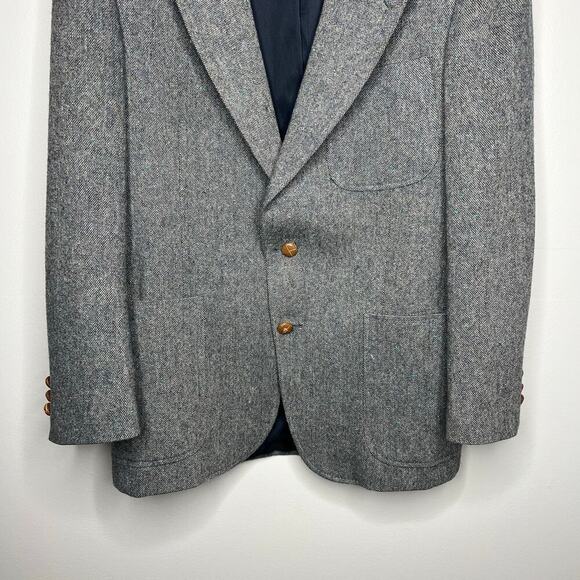 Vintage Kuppenheimer Men's 100% Wool Sport Coat Blazer Elbow Patches Gray - Picture 3 of 9